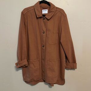 Old Navy Tan Lightweight Shirt Jacket with Collar
